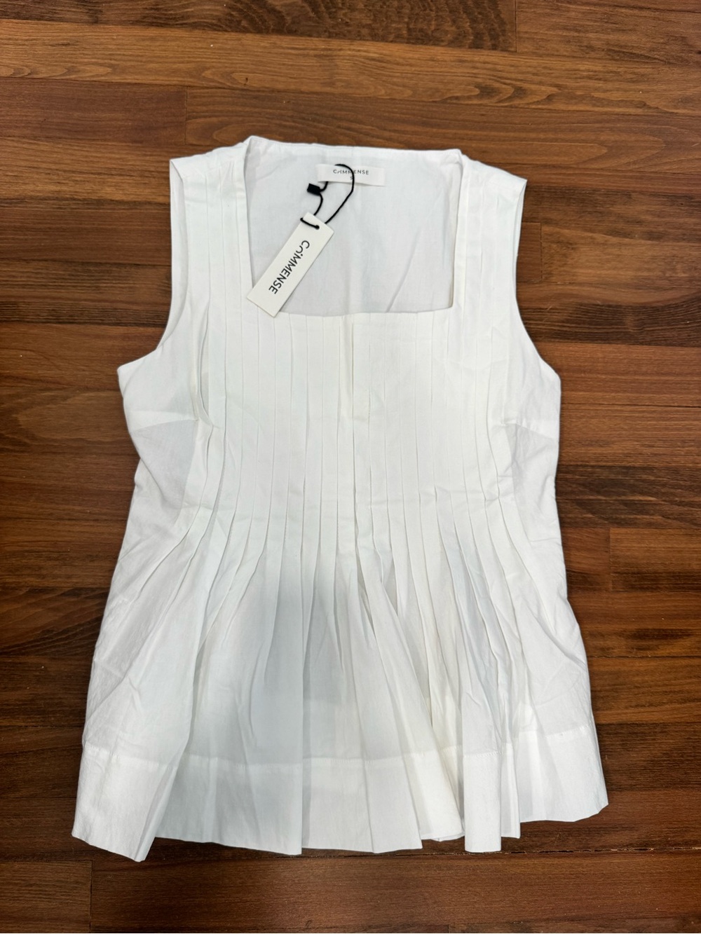 Commense Cream Pleated Square-Neck Top and Matching Shorts Set - Picture 7 of 7